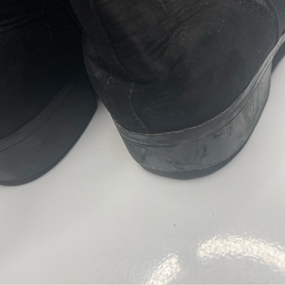 Suede Black Healed Zipper Booties Silver Studs Girls Size 2 PRELOVED - Picture 5 of 9